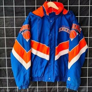 Blue and Orange Vintage NY Knicks Jacket